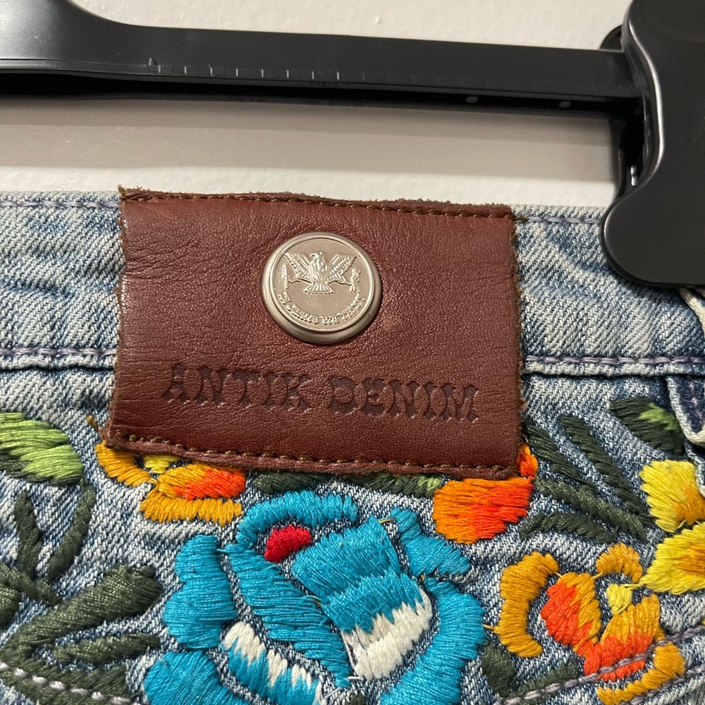 Antik Denim Vintage Flare Jeans with Colorful Embroidery - Picture 4 of 9